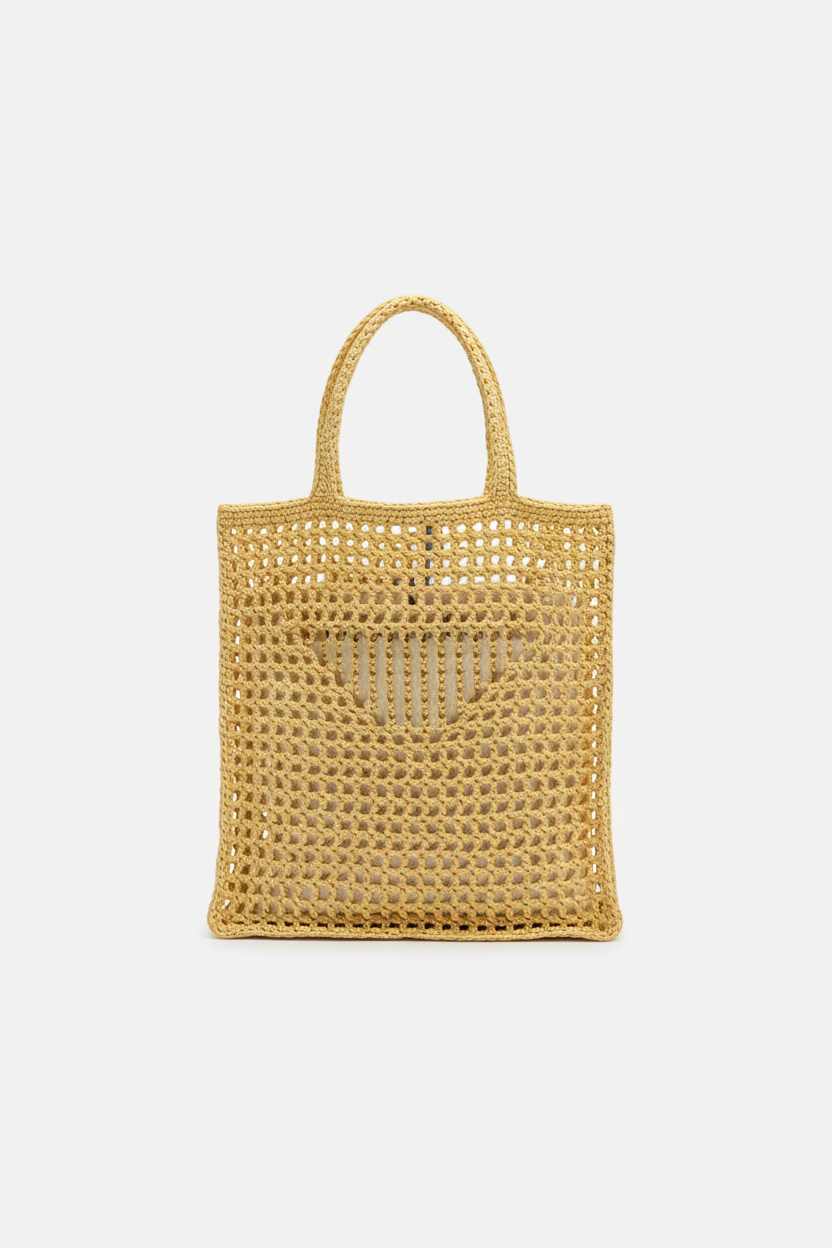 P&d&a Women's Natural Crochet T& Bag-Khaki