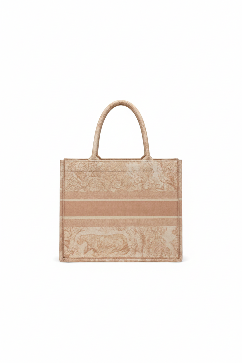 C&D B& T& MediumPink Toile de Jouy Embroider - 36 x 27.5 x 16.5 cm