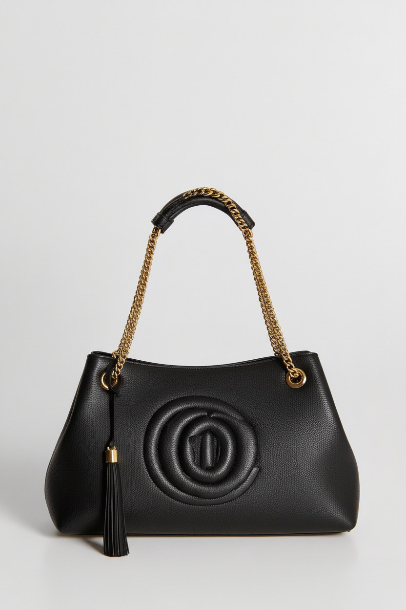 L& C& Handbag Black Leather T& Bag