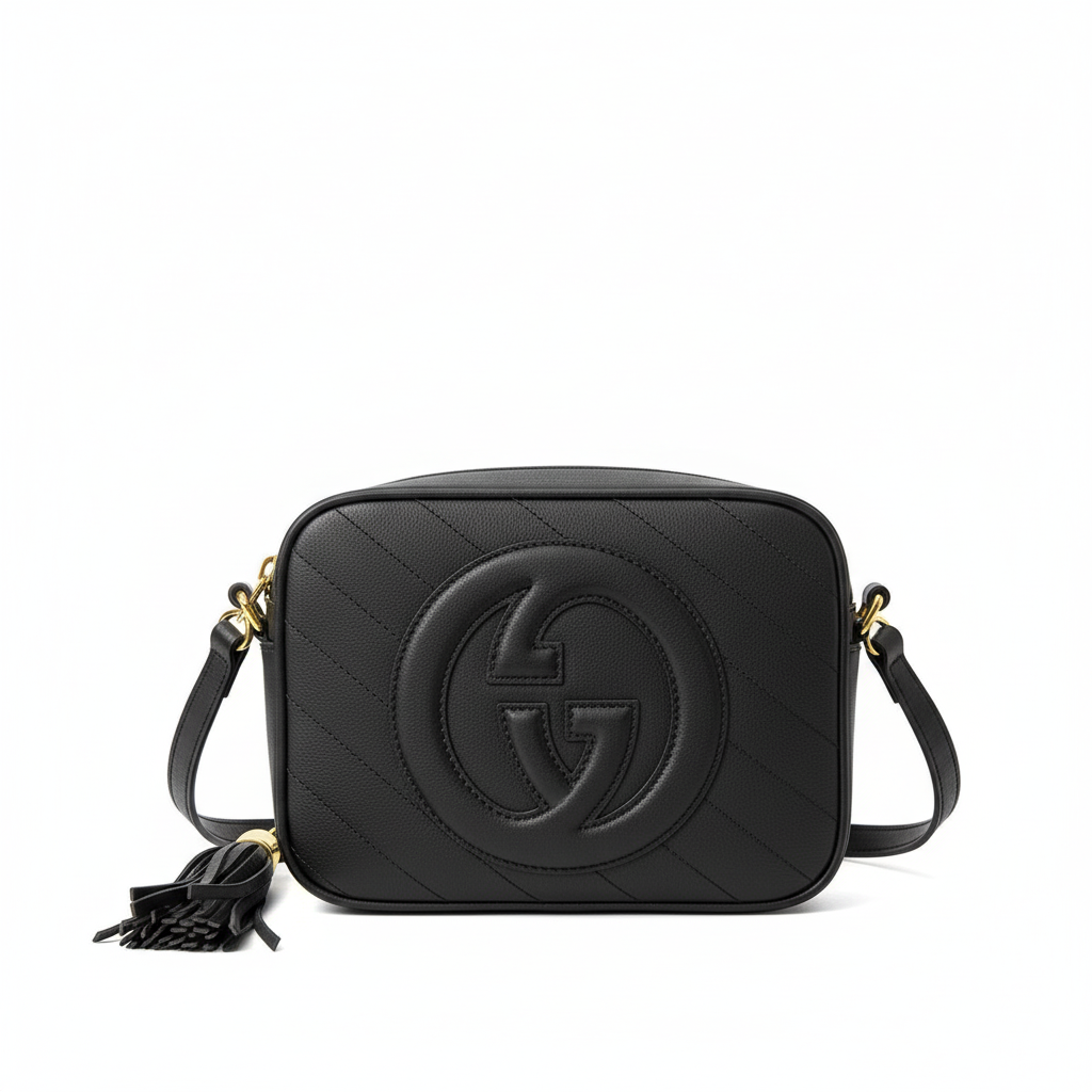 G&M& B& S& Shoulder Dark Blue Leather Bag - 21x15.5x5cm